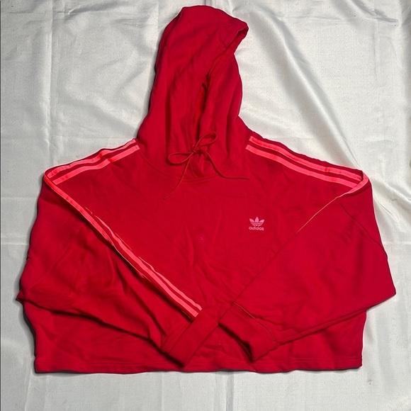 Adidas Red Hoodie with Classic 3 Stripes - Picture 4 of 8